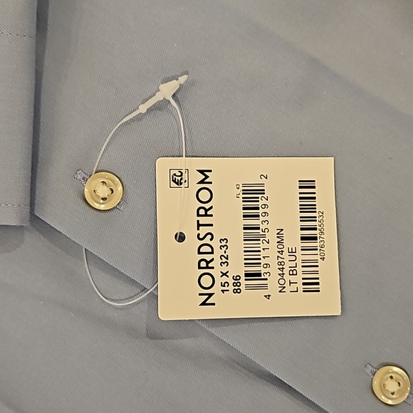 Nordstrom Tech-Smart, Traditional Fit Dress Shirt, Blue, NWT - Picture 5 of 7